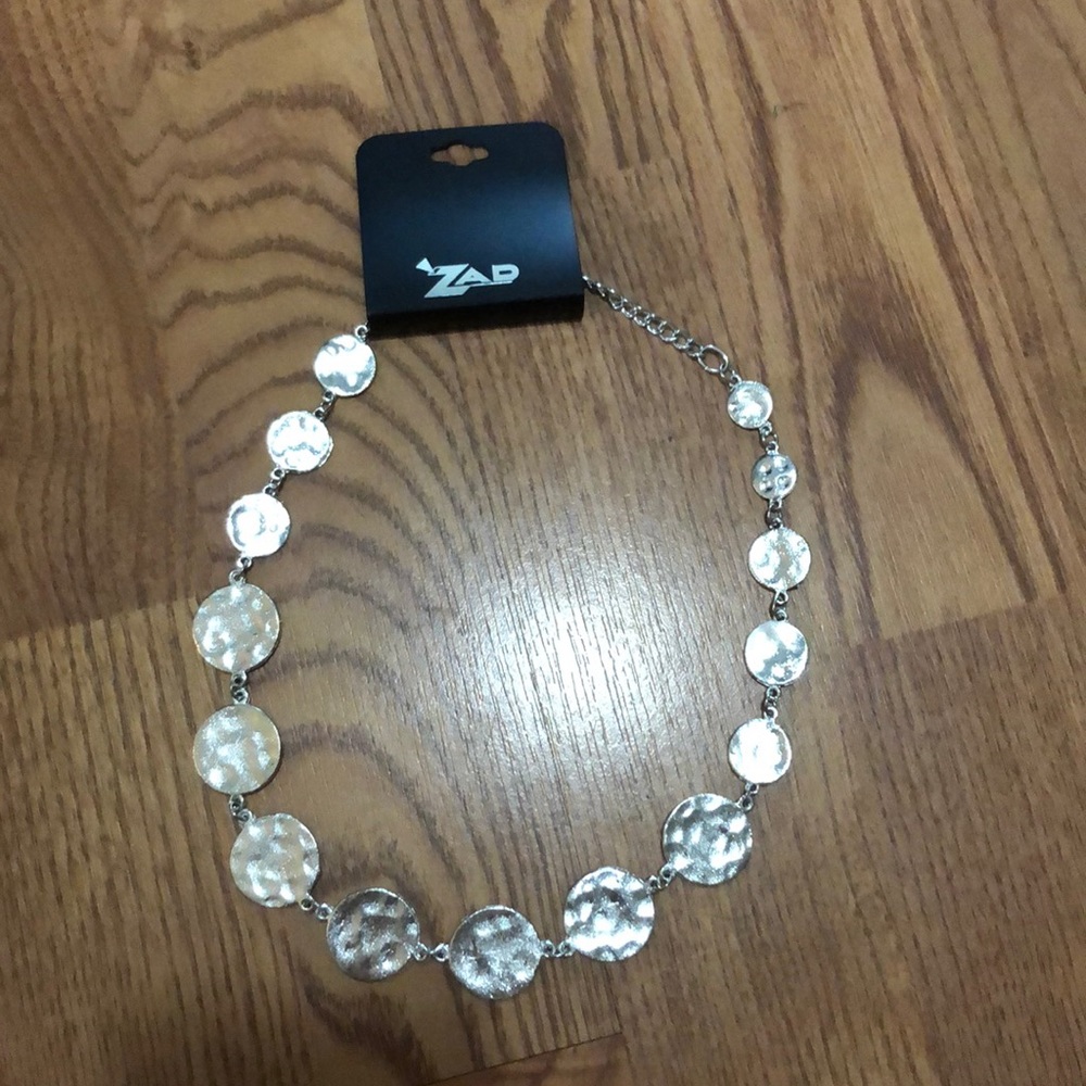 Zad hammered disc silver necklace, NWT